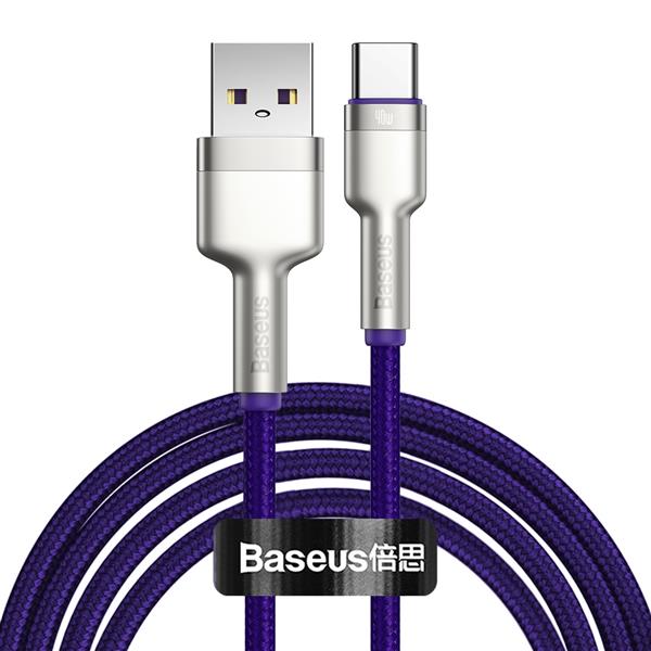 Baseus kabel Cafule Metal USB - USB-C 2,0 m fioletowy 40W-2099758