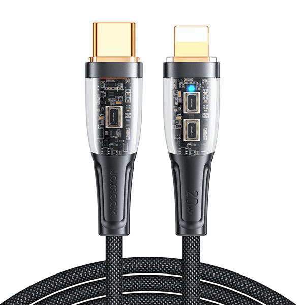 Joyroom kabel szybko ładujący z inteligentnym wyłącznikiem USB-C - Lightning 20W 1.2m czarny (S-CL020A3)-2622036