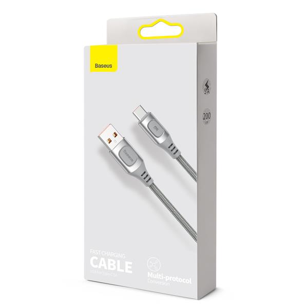 Baseus kabel Flash USB - USB-C 2,0 m 5A srebrny-2047706
