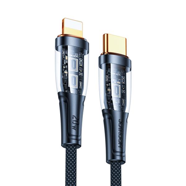 Joyroom kabel szybko ładujący z inteligentnym wyłącznikiem USB-C - Lightning 20W 1.2m czarny (S-CL020A3)-2622035