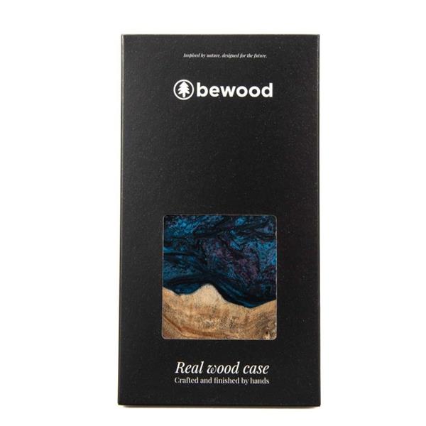 Etui z drewna i żywicy na iPhone 13 MagSafe Bewood Unique Neptun - granatowo-czarne-3132802