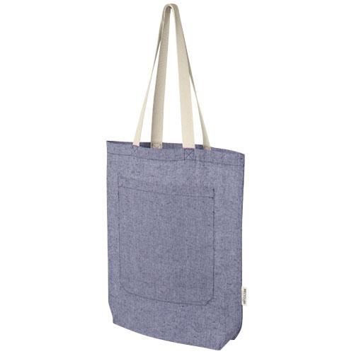 Pheebs torba na zakupy o pojemności 9 l z bawełny z recyklingu o gramaturze 150 g/m2 i z przednią kieszenią-2372576