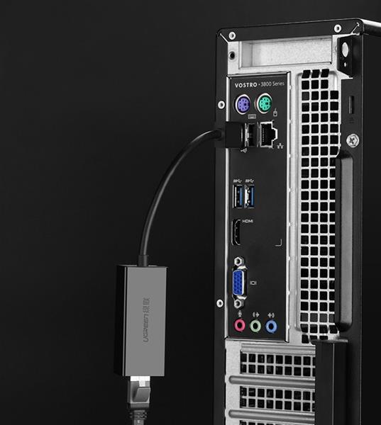 Ugreen zewnętrzna karta sieciowa RJ45 - USB 2.0 100 Mbps Ethernet czarny (CR110 20254)-2170166