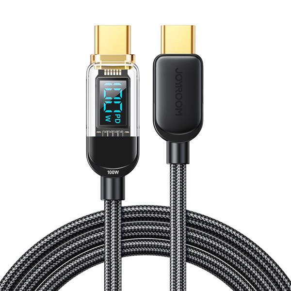 Joyroom kabel USB C – USB C 100W do szybkiego ładowania i transferu danych 1,2 m czarny (S-CC100A4)-2966896