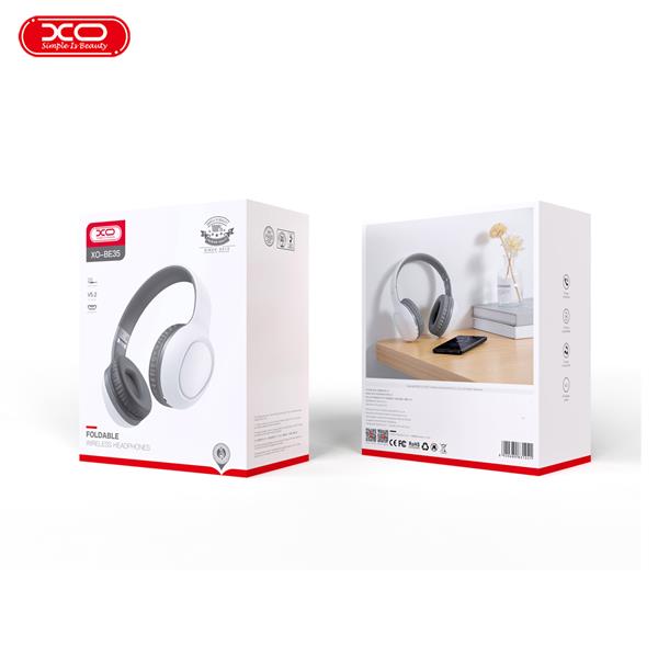 XO Słuchawki Bluetooth BE35 biało-szare-3069584