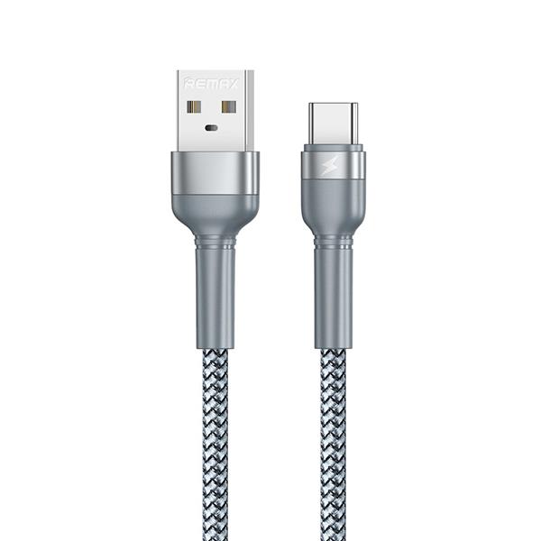 Remax kabel USB - USB Typ C 2,4 A 1 m do ładowania przesyłania danych srebrny (RC-124a silver)-2164181