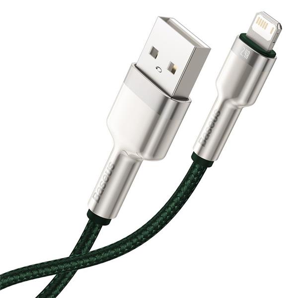 Baseus Cafule Metal Data kabel USB - Lightning 2,4 A 2 m zielony (CALJK-B06)-2179264