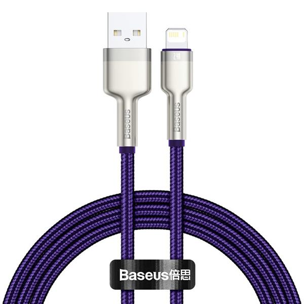 Baseus Cafule Metal Data kabel USB - Lightning 2,4 A 1 m fioletowy (CALJK-A05)-2179214