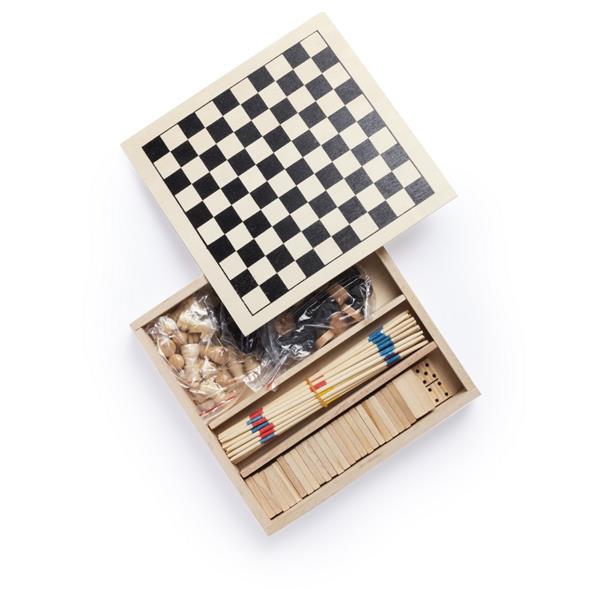 Zestaw gier, szachy, warcaby, domino i mikado-1953841