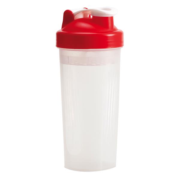 Shaker Muscle Up 600 ml, czerwony/transparentny-2013155