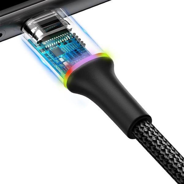 Baseus kabel Halo USB - USB-C 0,25 m 3A czarny-2081270