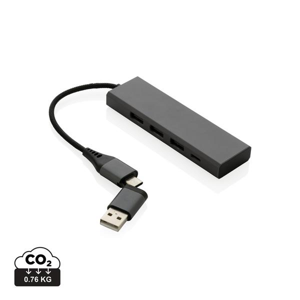 Hub USB 2.0 z USB C, aluminium z recyklingu-2652118