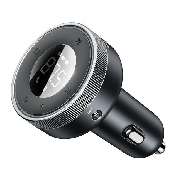 Baseus Enjoy transmiter FM ładowarka samochodowa LED 2x USB / 3,5mm jack bezprzewodowy odtwarzacz MP3 Bluetooth 5.0 3.4A czarny (CCLH-01)-2209603