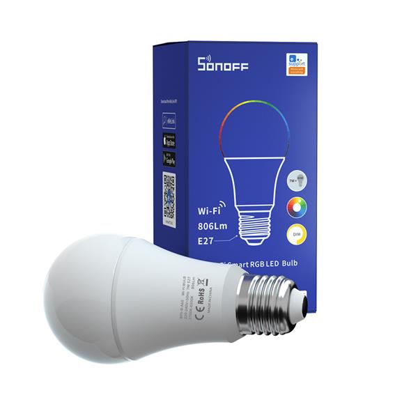 Sonoff inteligentna smart żarówka LED (E27) Wi-Fi 806Lm 9W RGB (B05-BL-A60)-2965252
