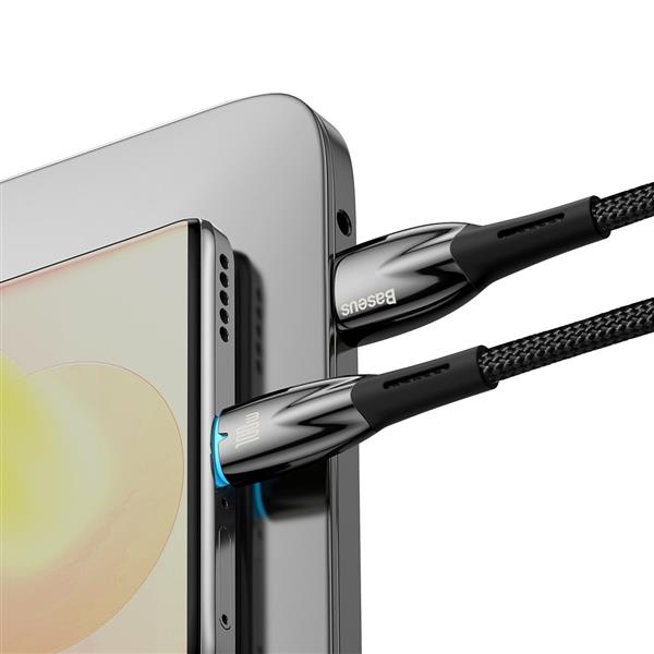 Baseus Glimmer Series kabel do szybkiego ładowania USB-A - USB-C 100W 480Mb/s 1m czarny-2624939