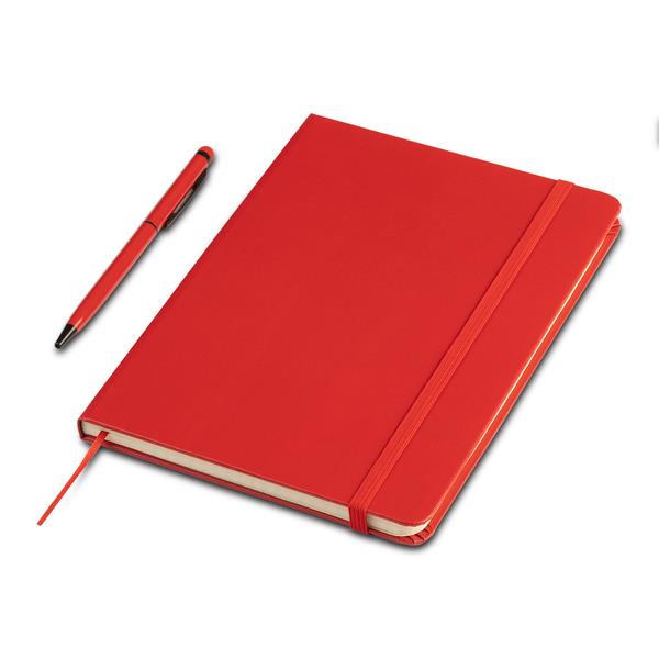 Zestaw notes z długopisem Abrantes, czerwony-2984985