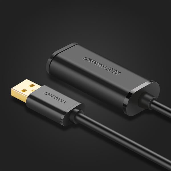 Ugreen kabel aktywny przedłużacz USB-A (męski) - USB-A (żeński) USB 2.0 480Mb/s 25m czarny (US121)-2964752