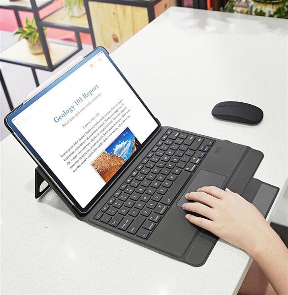 Dux Ducis Touchpad Keyboard Case etui na tablet bezprzewodowa klawiatura Bluetooth iPad Pro 12.9'' 2018 / 2020 / 2021 czarny-2601919