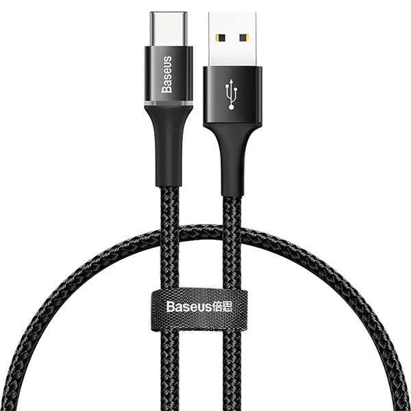 Baseus kabel Halo USB - USB-C 0,25 m 3A czarny-2081268