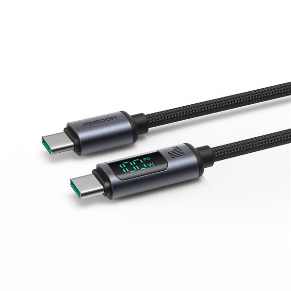 Kabel USB C - USB C 100W 1.2m z wyświetlaczem LED Joyroom S-CC100A16 - czarny-3115063