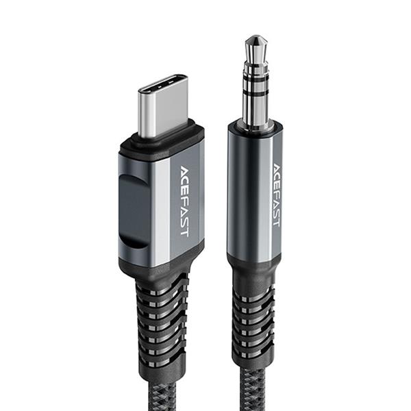 Acefast kabel audio USB Typ C - 3,5mm mini jack (męski) 1,2m, AUX szary (C1-08 deep space gray)-2269945