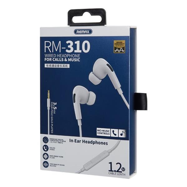 Remax AirPlus Pro przewodowe dokanałowe słuchawki 3,5 mm mini jack biały (RM-310 white)-2158224