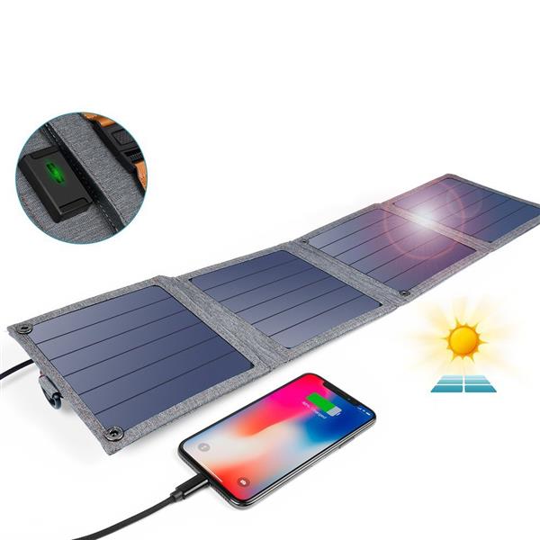 Choetech rozkładana podróżna ładowarka solarna słoneczna fotowoltaiczna 14W z USB 5V / 2,4A panel słoneczny szary (SC004)-2218666