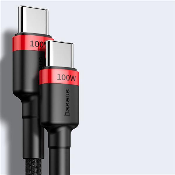 Baseus Cafule nylonowy kabel przewód USB Typ C Power Delivery 2.0 100W 20V 5A 2m szary (CATKLF-ALG1)-2148597
