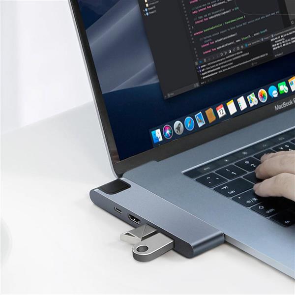Baseus wielofunkcyjny HUB 7w1 stacja dokująca USB C Thunderbolt (MacBook Pro 2016 / 2017 / 2018) szary-2964239