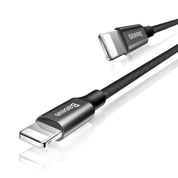 Baseus Yiven kabel przewód w materiałowym oplocie USB / Lightning 1,2M czarny (CALYW-01)-2142560