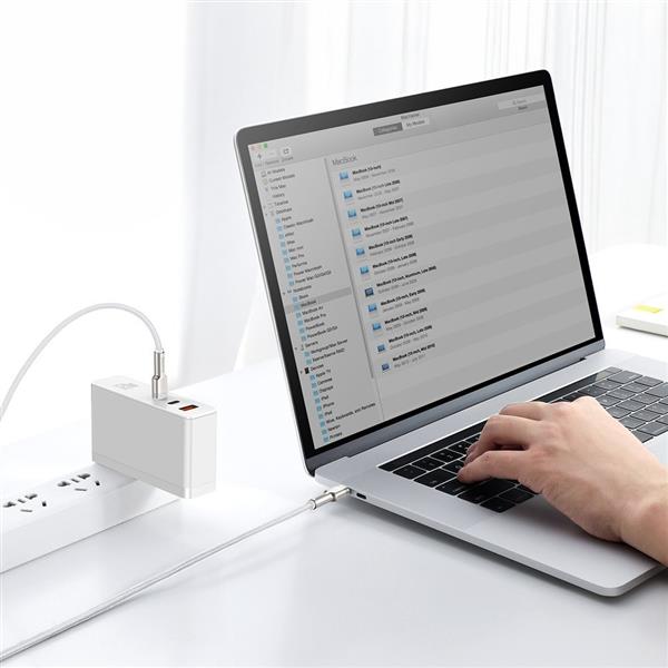Baseus Cafule Metal Data kabel USB Typ C - USB Typ C 100 W (20 V / 5 A) Power Delivery 2 m biały (CATJK-D02)-2178947