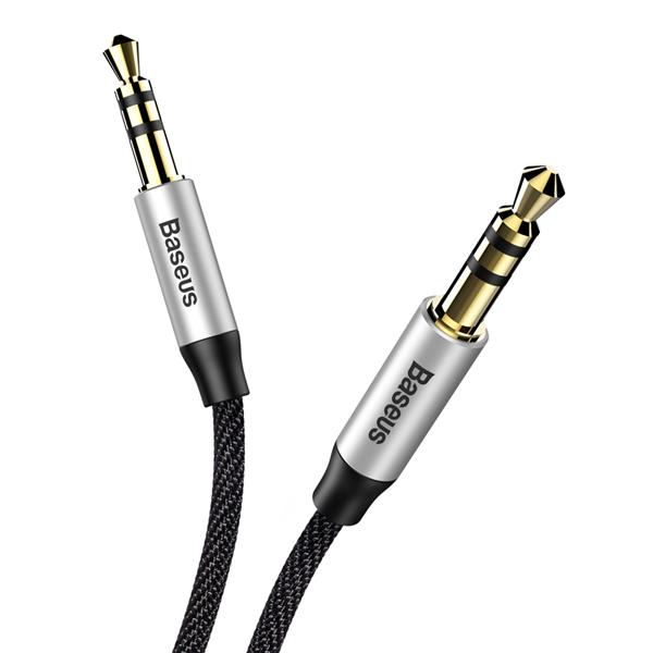 Baseus kabel audio Yiven M30 jack 3,5 mm - jack 3,5 mm 1,5 m srebrno-czarny-2095426