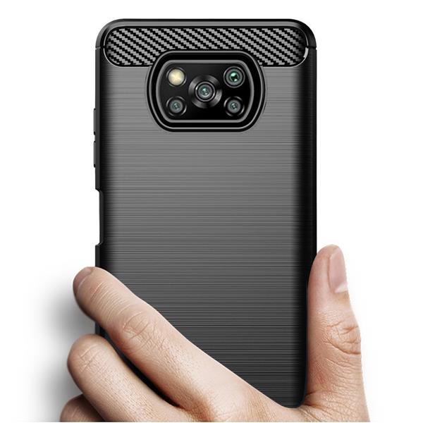 Carbon Case elastyczne etui pokrowiec Xiaomi Poco X3 NFC / Poco X3 Pro czarny-2175025