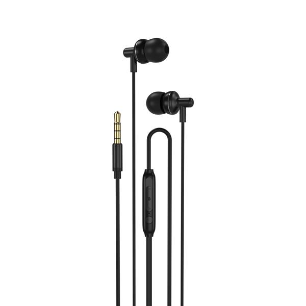 XO Słuchawki przewodowe EP35 jack 3,5mm dokanałowe czarne-2091094