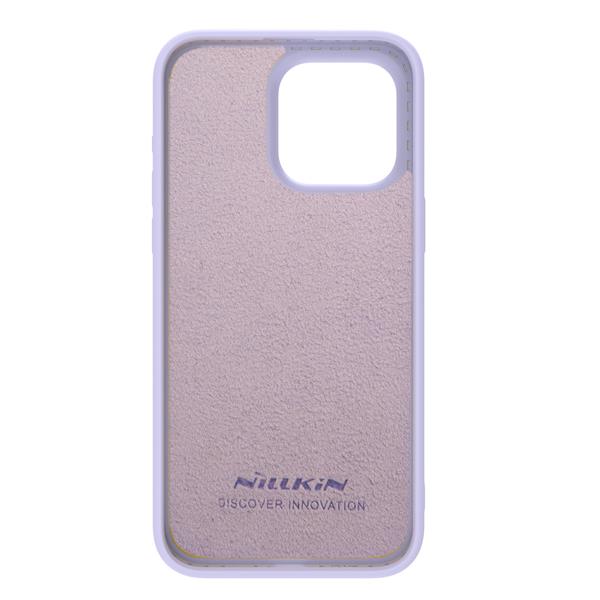 Silikonowe etui Nillkin CamShield Silky Silicone Case do iPhone 15 Pro z osłoną na aparat - jasnofioletowe-3131579