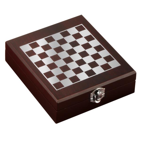 Zestaw do wina z szachami Sublime, brązowy-2009909