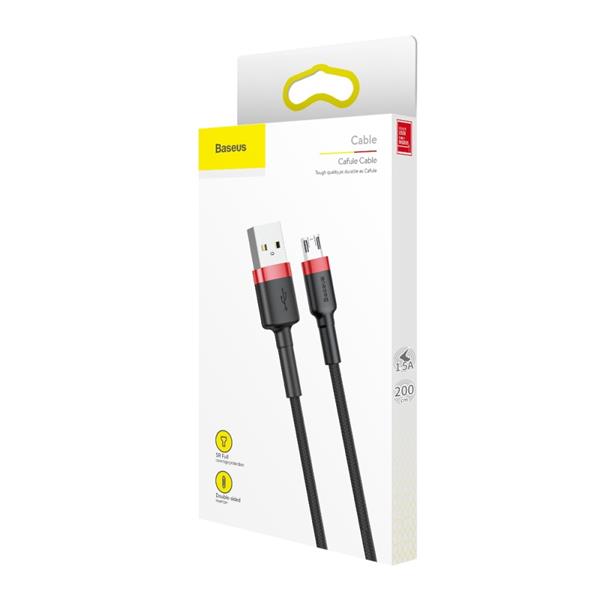 Baseus kabel Cafule USB - microUSB 2,0 m 1,5A czarno-czerwony-2090552