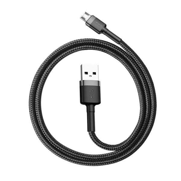 Baseus Cafule Cable wytrzymały nylonowy kabel przewód USB / micro USB QC3.0 2.4A 0,5M czarno-szary (CAMKLF-AG1)-2141490