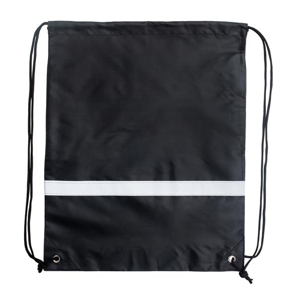 Plecak promocyjny z taśmą odblaskową, czarny-1623004