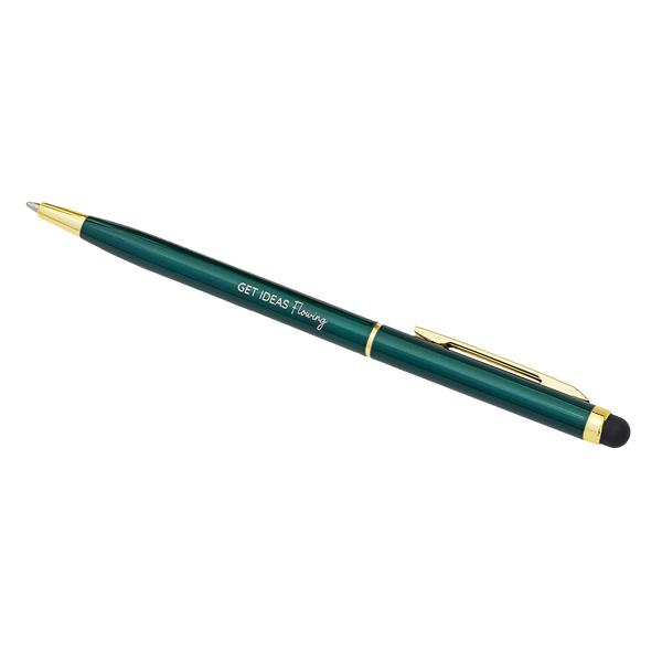 Długopis aluminiowy Touch Tip Gold, ciemnozielony-2984955