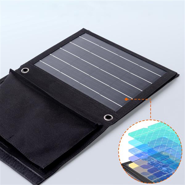 Choetech ładowarka solarna turystyczna 22W rozkładana ładowarka słoneczna 2x USB czarna (SC005)-2218678