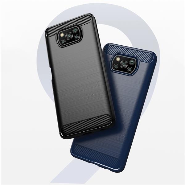 Carbon Case elastyczne etui pokrowiec Xiaomi Poco X3 NFC / Poco X3 Pro czarny-2175024
