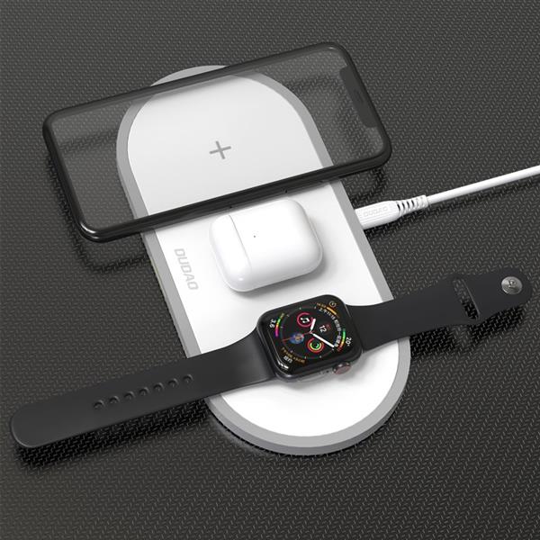 Dudao 3w1 ładowarka bezprzewodowa Qi do telefonu / słuchawek AirPods / Apple Watch 38mm biały (A11 white)-2153418