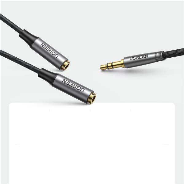 Ugreen przewód kabel przedłużacz AUX 3,5mm mini jack 0,2m czarny (AV191 50253)-2201533