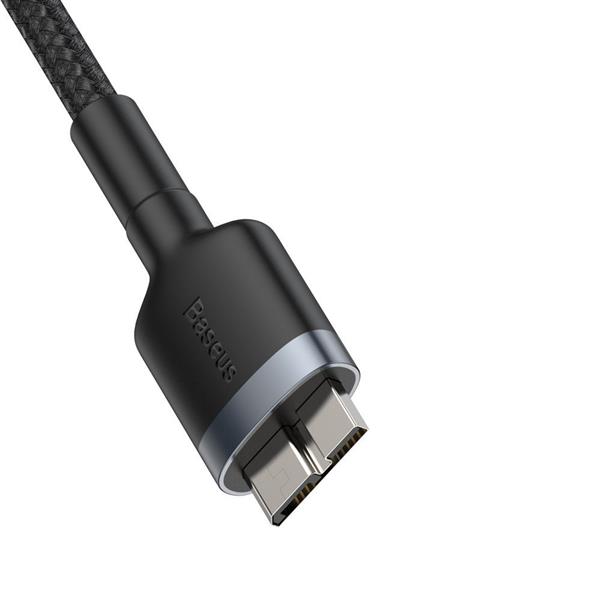 Baseus Cafule wytrzymały nylonowy kabel przewód USB 3.0 / micro USB SuperSpeed 2 A 1 m szary (CADKLF-D0G)-2148148