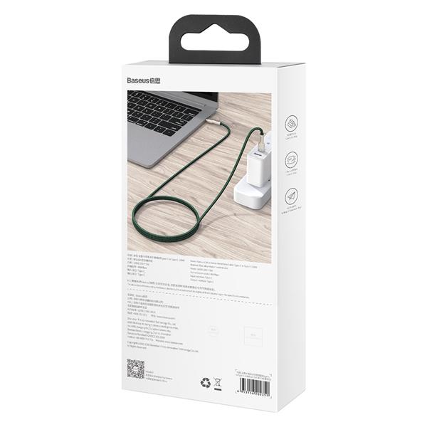 Baseus kabel Cafule Metal PD USB-C - USB-C 1,0 m zielony 100W-2066414