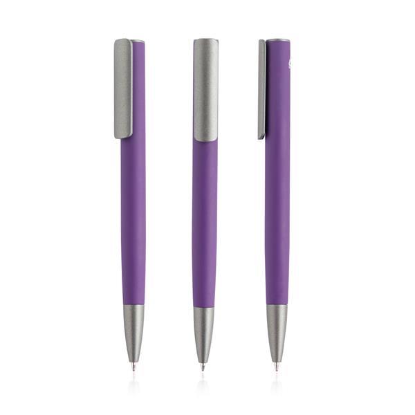 Aluminiowy długopis z recyklingu z bambusowym detalem-3183038