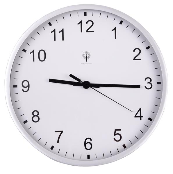 Zegar ścienny URANUS sterowany radiowo, biały, srebrny-3099780