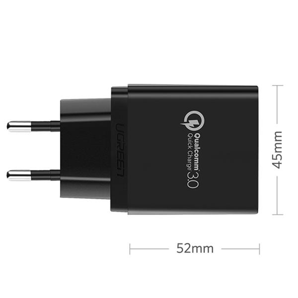Ugreen ładowarka sieciowa USB-A QC3.0 18W czarna (CD122)-2950401