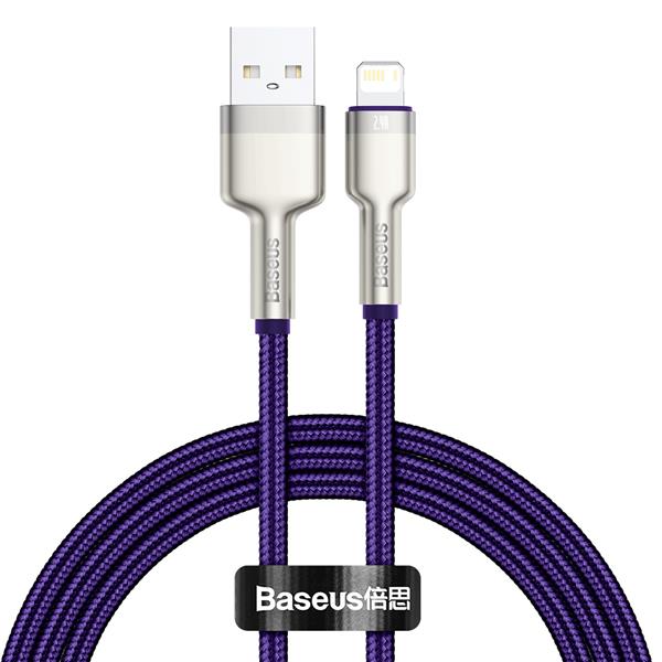 Baseus kabel Cafule Metal USB - Lightning 2,4A 1,0 m fioletowy-2047732